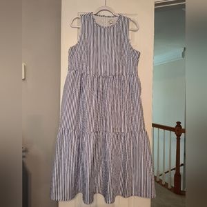 J Crew Factory Blue and White Striped Dress size 12